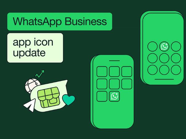 Imagem gráfica da atualização do ícone do WhatsApp Business