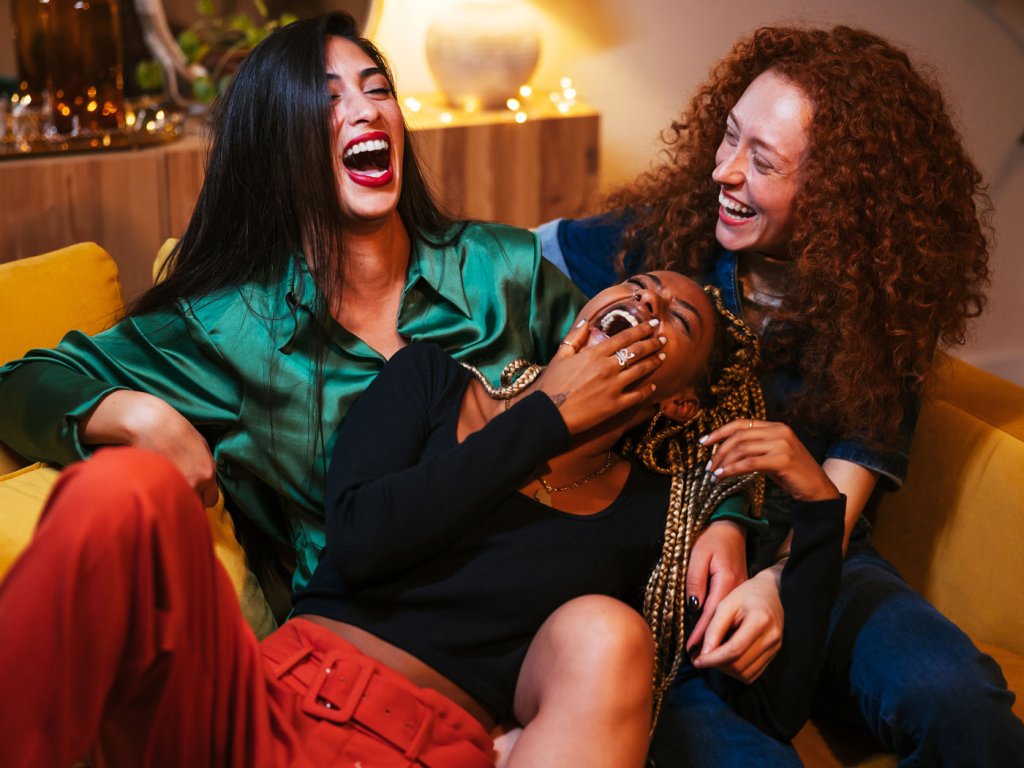 A group of women laughing together