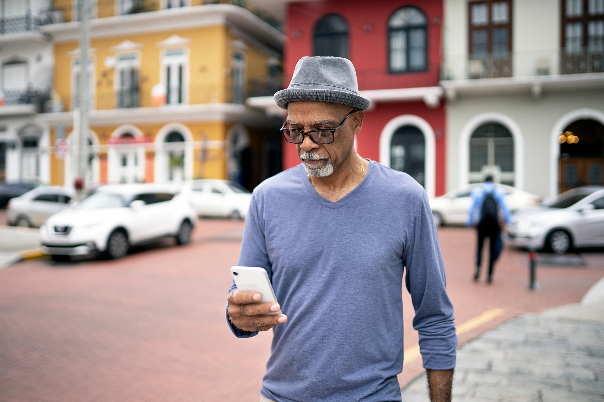A man checking his phone.