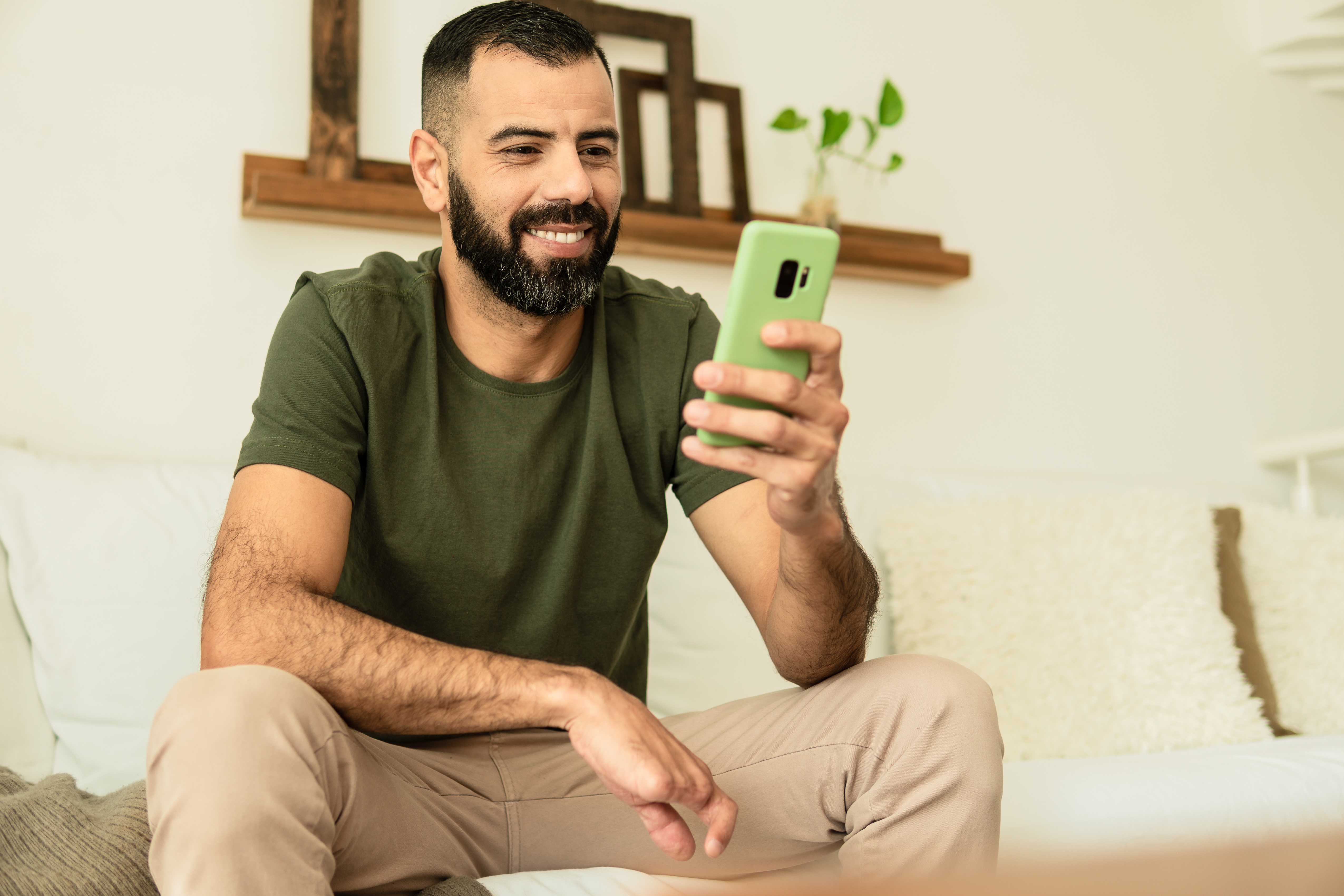 A man looking at his phone.