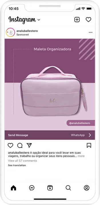 A device showing an instagram post from Analu Ballestero