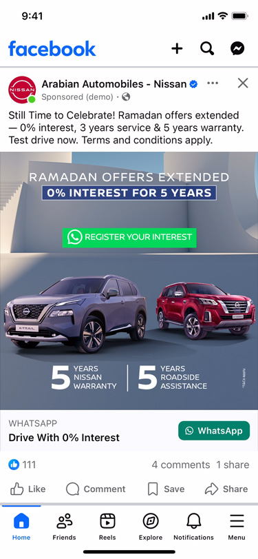 Arabian Automobiles Company के लिए Facebook पर विज्ञापन