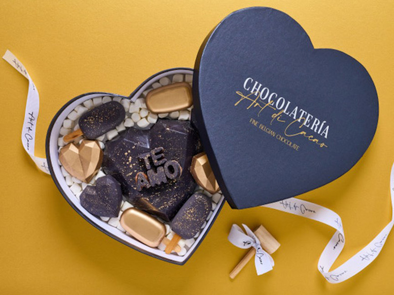 Art di Cacao heart shaped box of chocolates