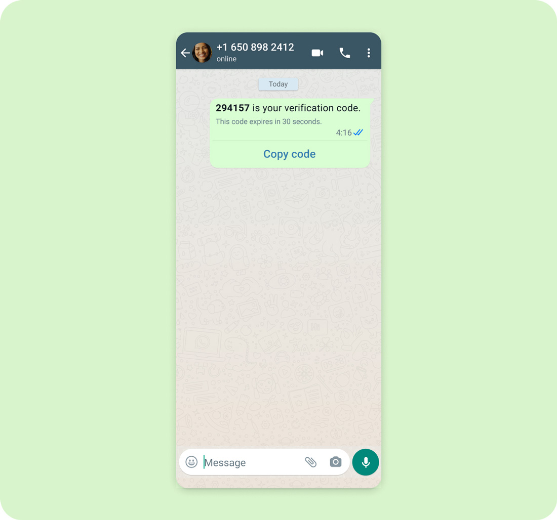 Mensajes de autenticación de WhatsApp | Verifica a tus clientes de