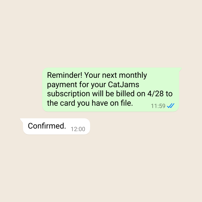 Example of a user receiving an account alert