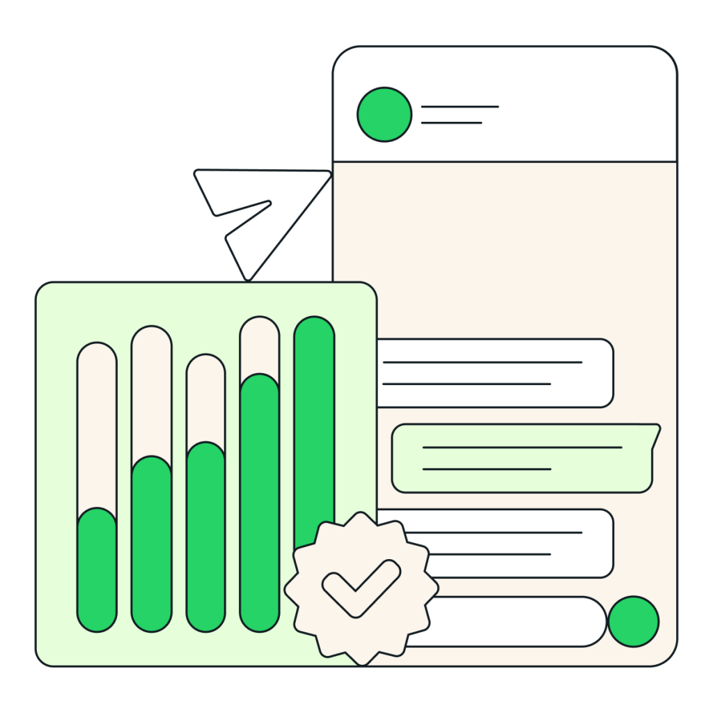 A graphic of an online dashboard