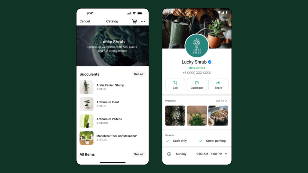 Lucky Shrub's Meta Verified Business profile on WhatsApp Business app