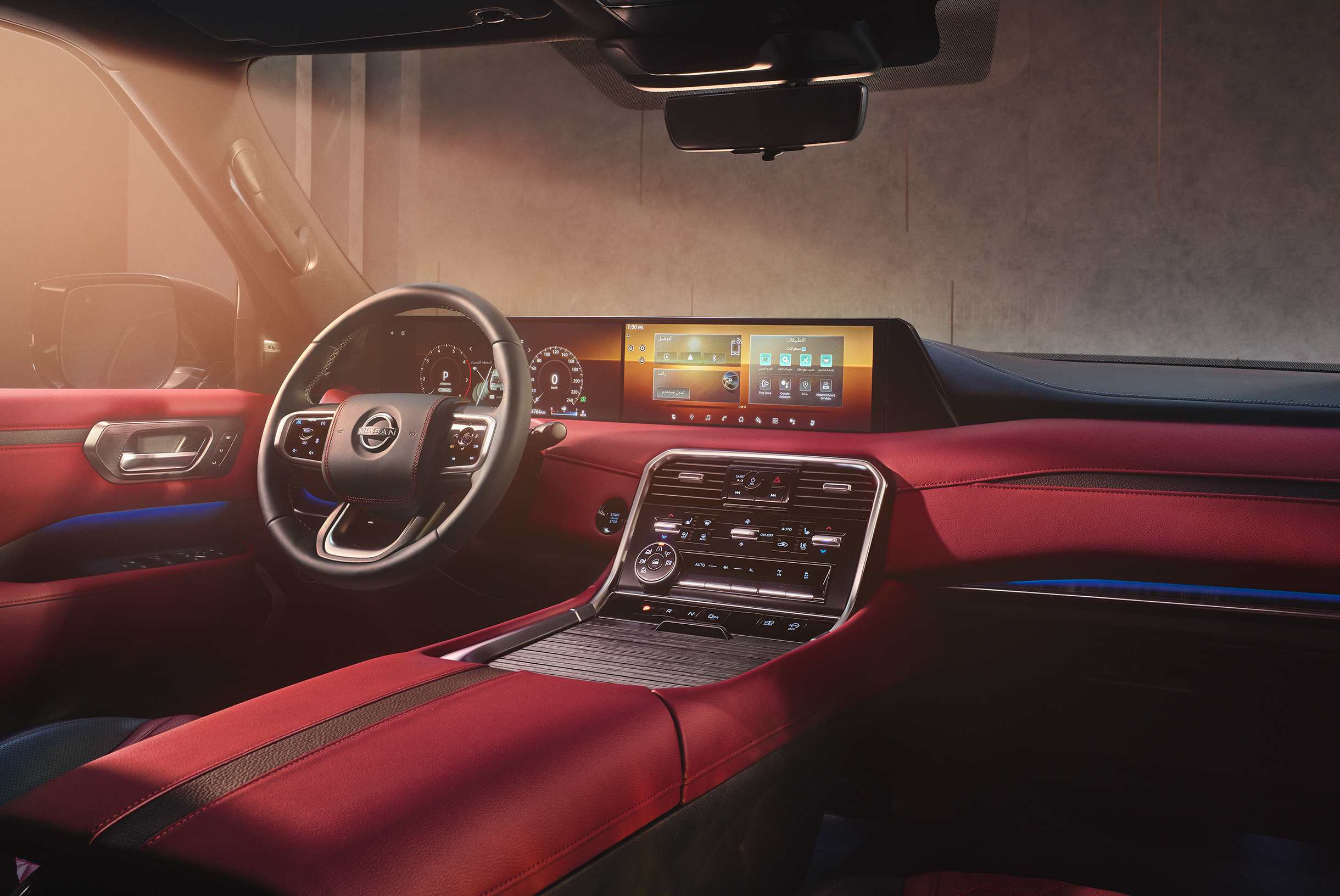 The interior of a Nissan vehicle