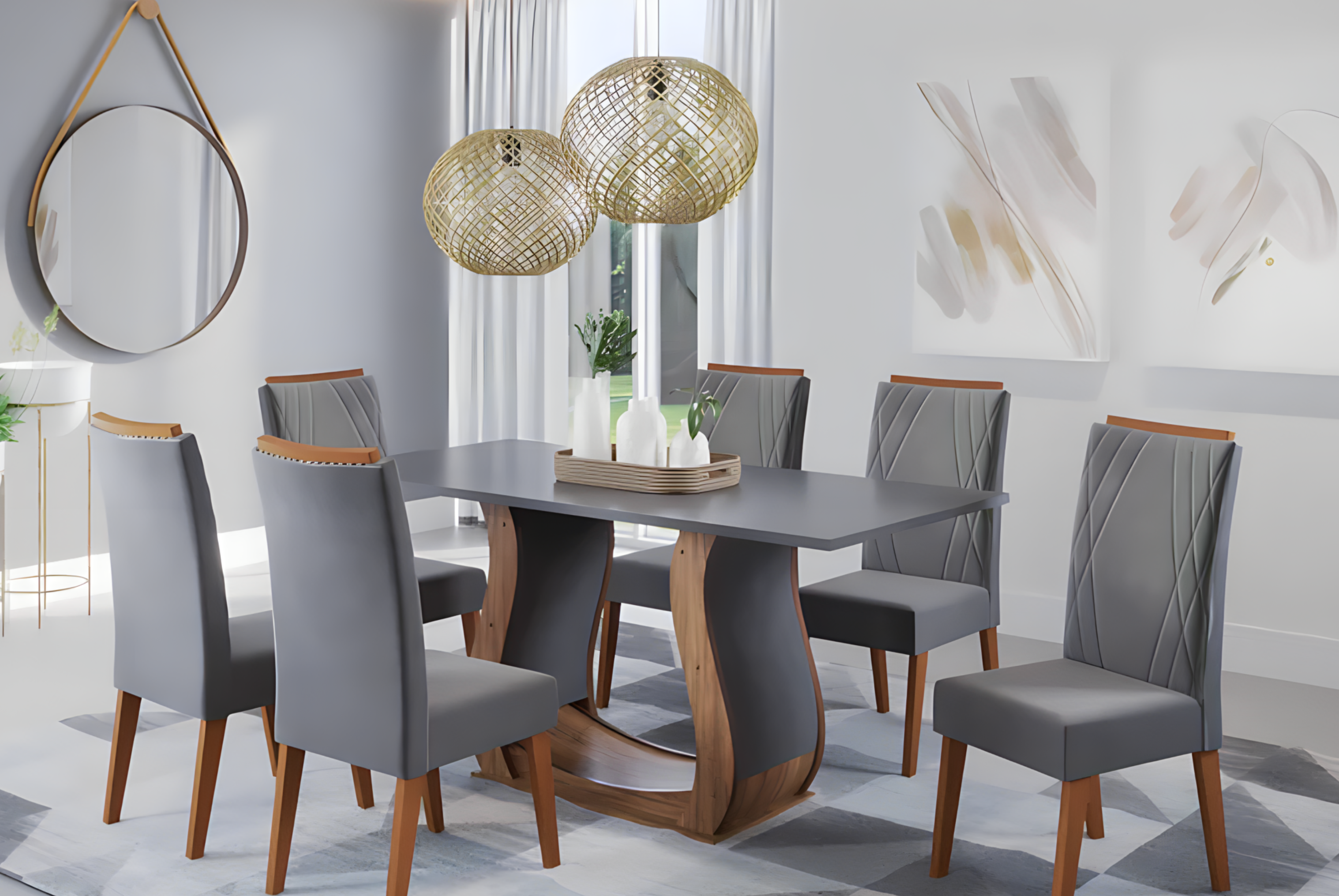 A table and chairs.