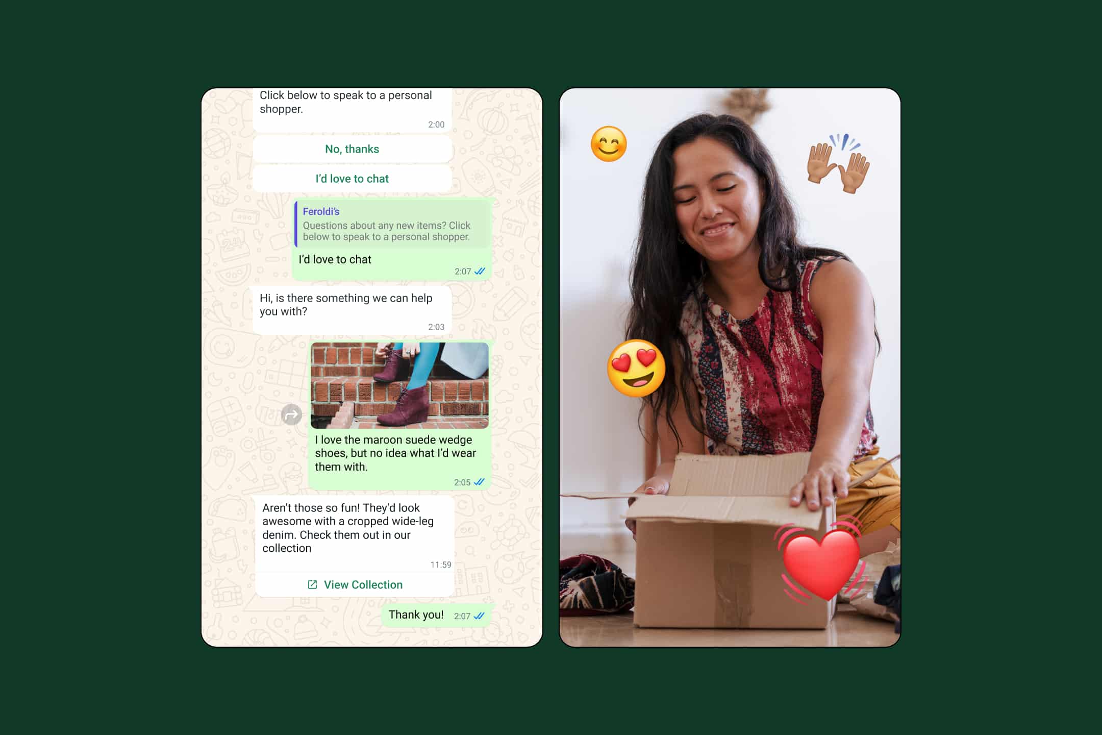 uma estratégia de engajamento do cliente usando um comprador pessoal para escolher sapatos para um cliente