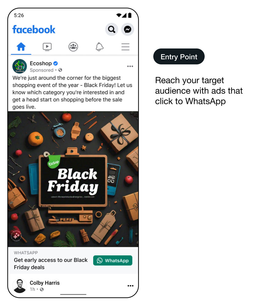 Interface d’utilisation montrant la création d’un parcours de messages sur WhatsApp