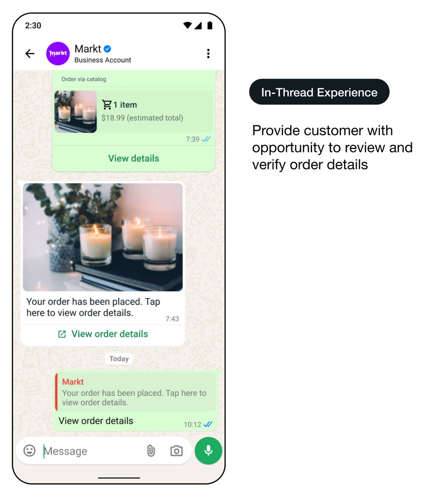 Démo d’une interface d’utilisation de WhatsApp optimisant les communications de traitement : expérience dans le fil de discussion