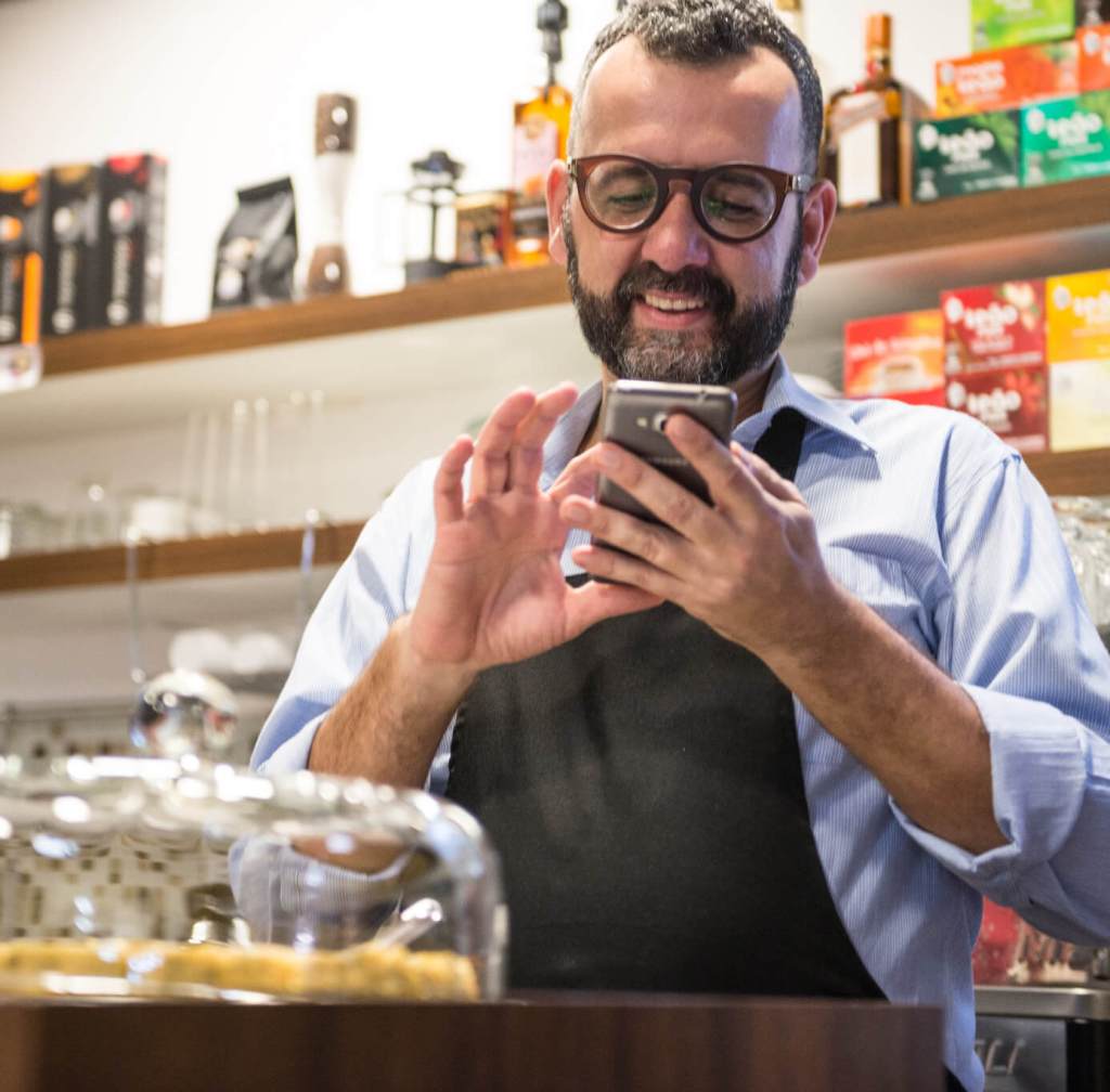 A man using his phone