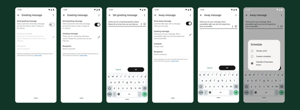 Walkthrough of setting a greeting message and an away message