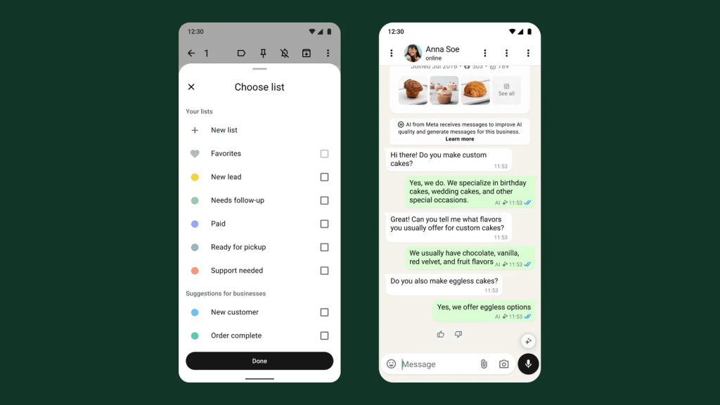 Example uses of Lists and Business AI 