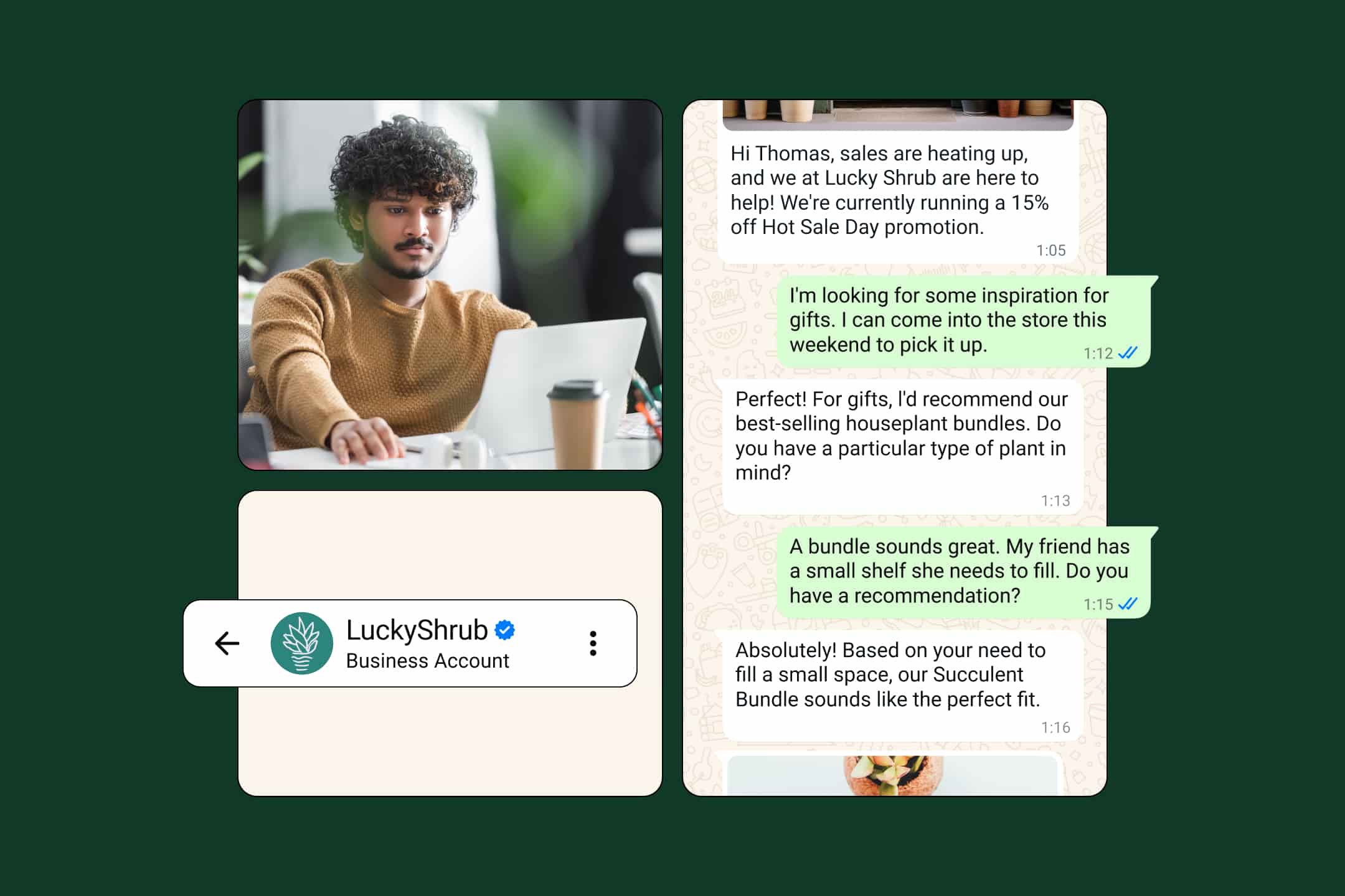 messages d’une discussion en direct entre une entreprise et la clientèle à propos des promotions sur certains produits