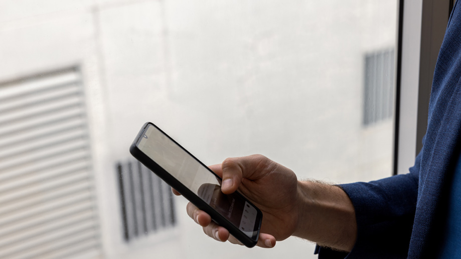 A person holding their phone.