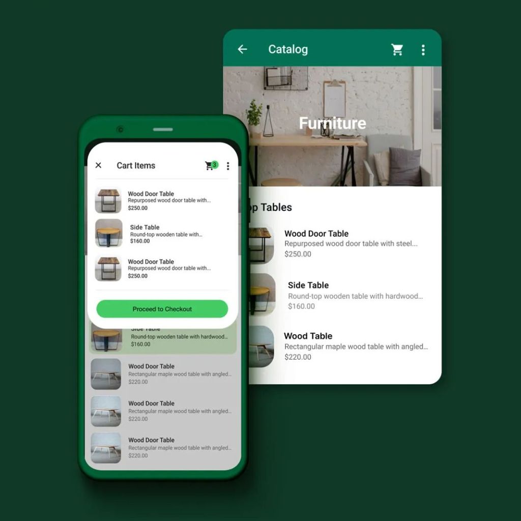 Visual of various WhatsApp Business app features