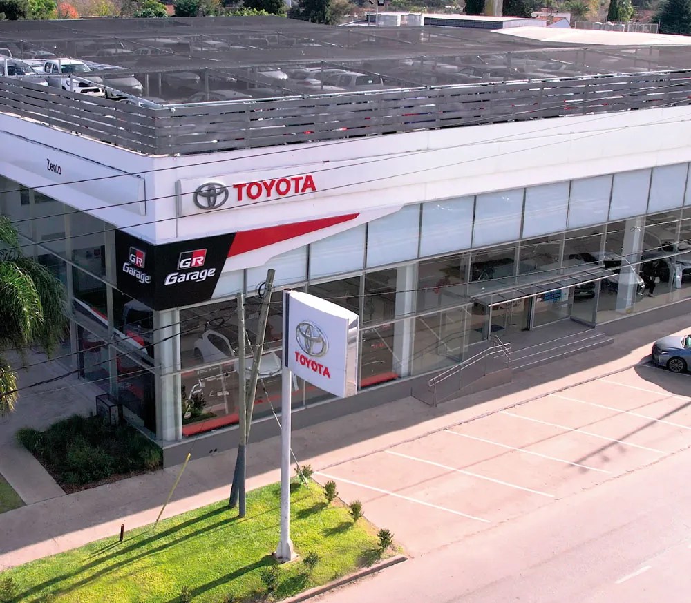 Aerial view of a Toyota Zento storefront