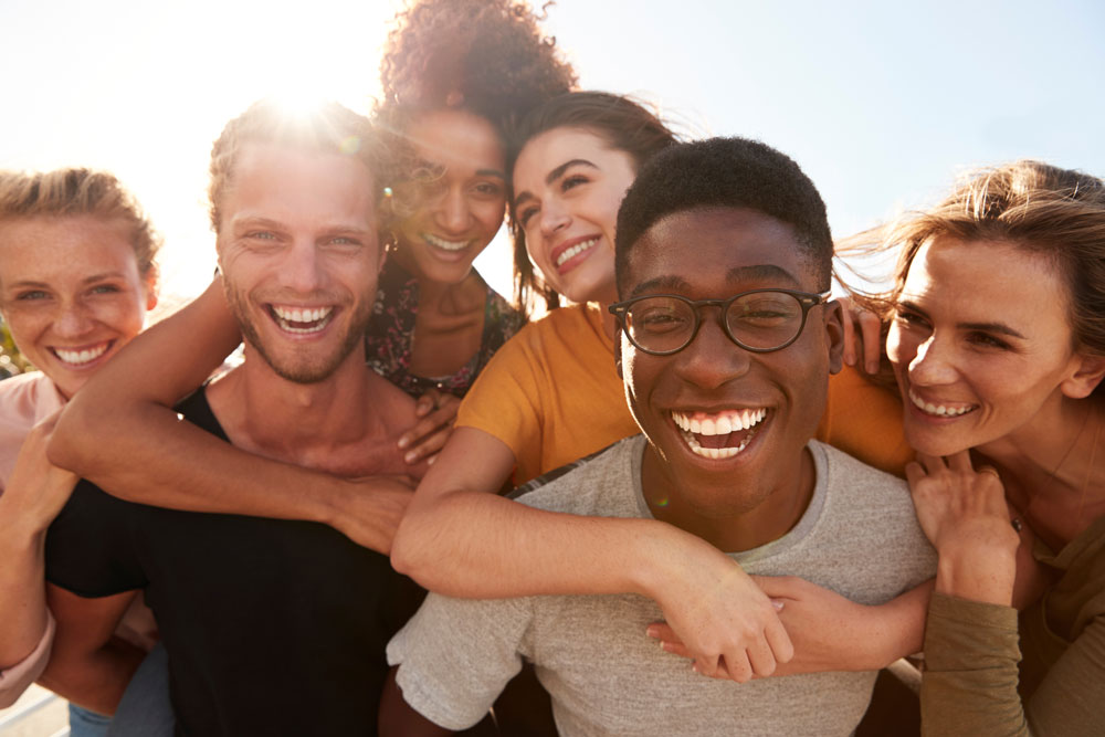 A group of happy people taking a photo together
