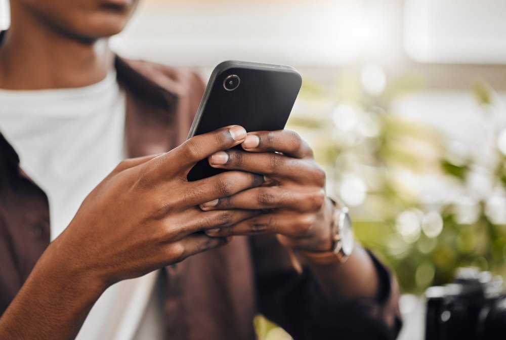 Man looking at his phone
