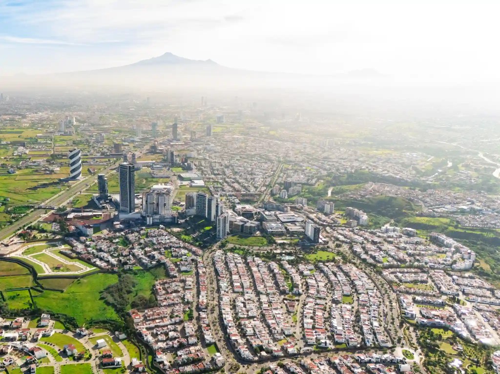 An aerial shot of Mexico