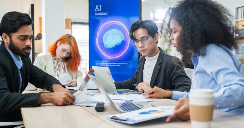 An enterprise team discussing their ai strategy in the age of agentic commerce