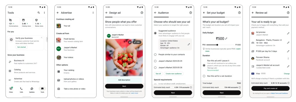 Ad setup step by step mockup