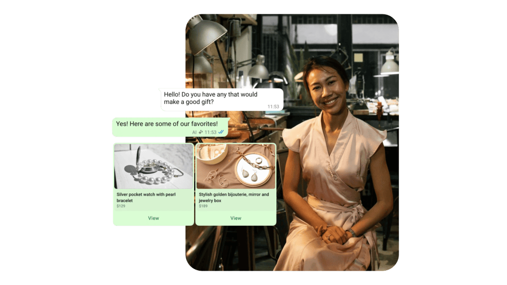 Customer asks MBA about jewelry gift options