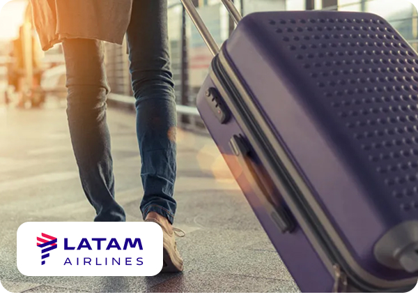 A person walking with their luggage