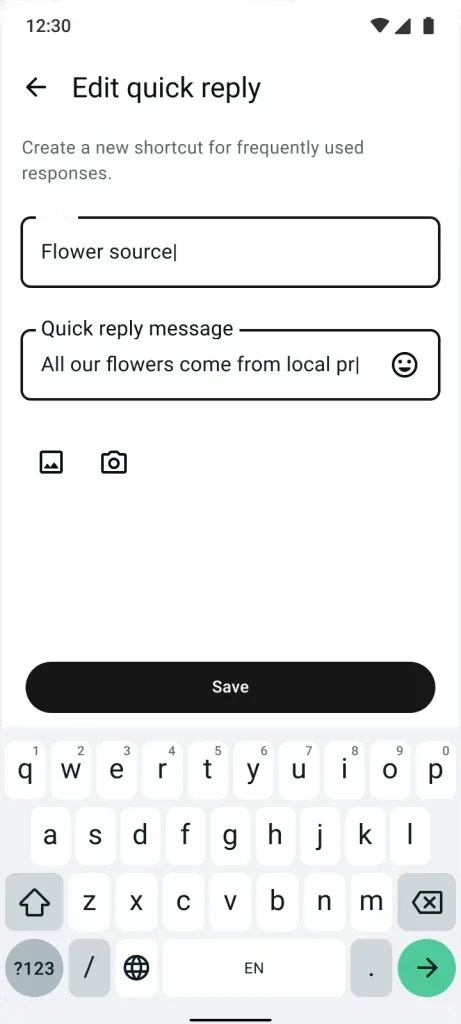 Adding seasonal quick replies